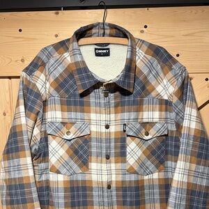 Hooey Blue and Brown Plaid - Sherpa Lined- Shirt Jacket